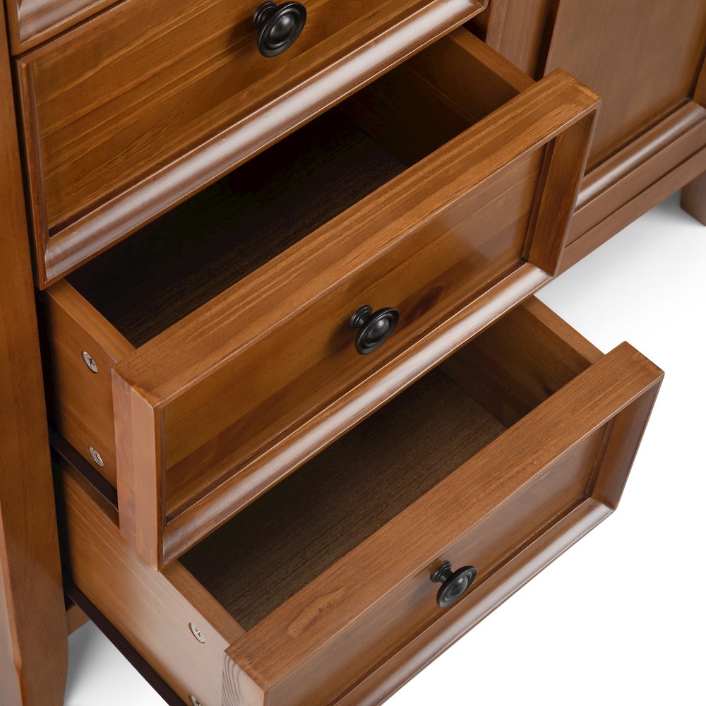 Amherst Solid Wood Medium Storage Cabinet In Light Golden Brown. Picture 2