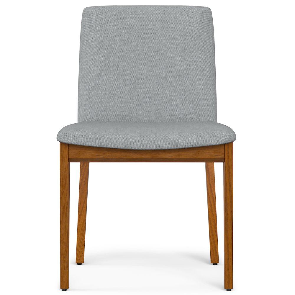 Selena Dining Chair (Set of 2) in Light Grey Linen Look Fabric. Picture 4