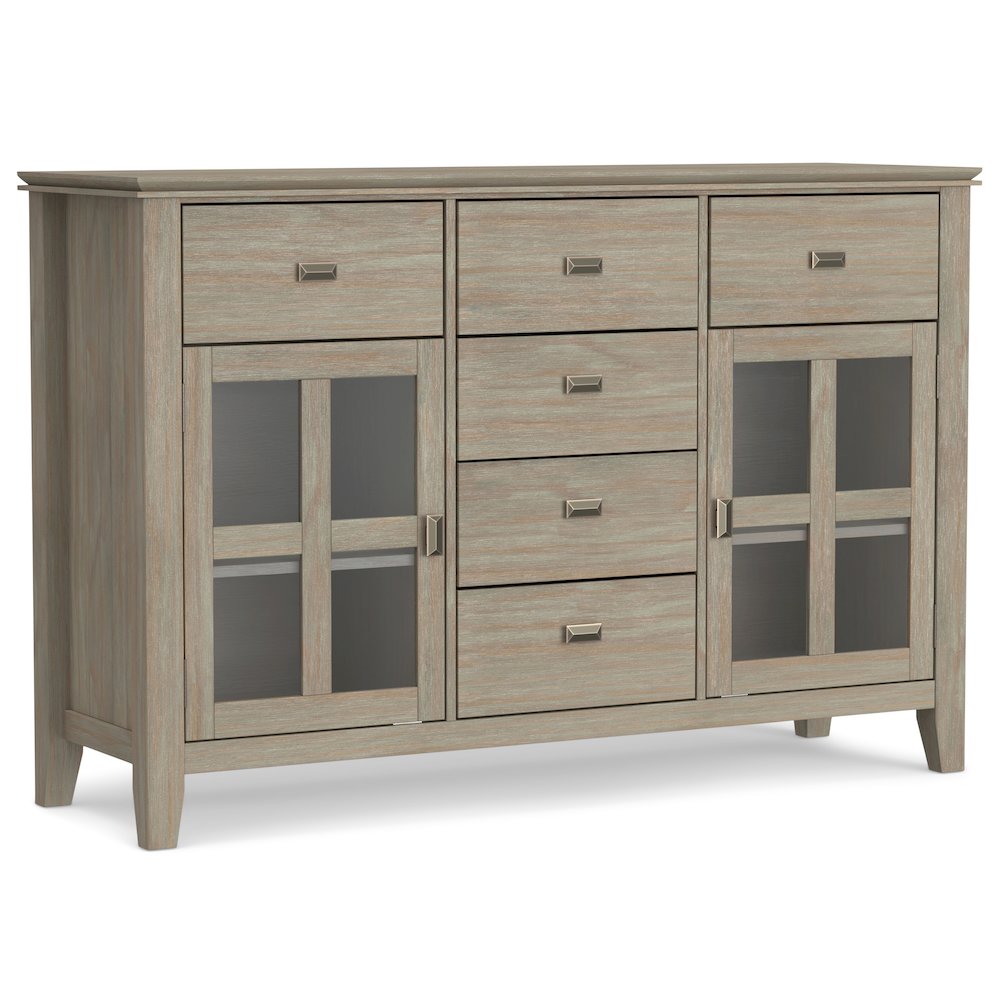 Artisan Solid Wood Sideboard Buffet In Distressed Grey. Picture 1