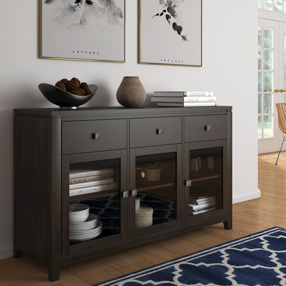 Cosmopolitan Solid Wood Sideboard Buffet In Mahogany. Picture 5