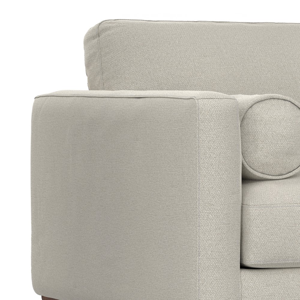 Morrison 42 inch Wide Mid-Century Modern Arm Chair in Cream White. Picture 2