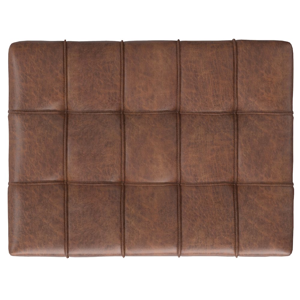 Mariah Coffee Table Storage Ottoman in Distressed Saddle Brown. Picture 4