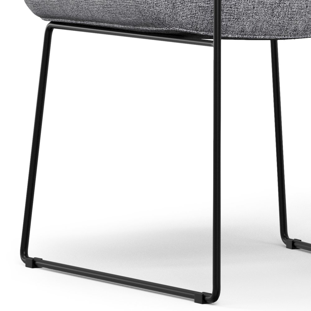 Corina Dining Chair ( Set Of 2 ) In Grey Linen Look Fabric. Picture 4