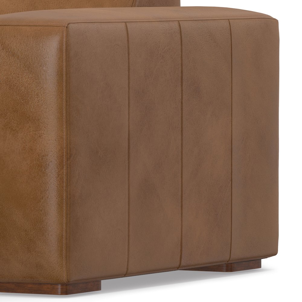 Rex Right Chaise Sofa Module In Genuine Leather. Picture 3