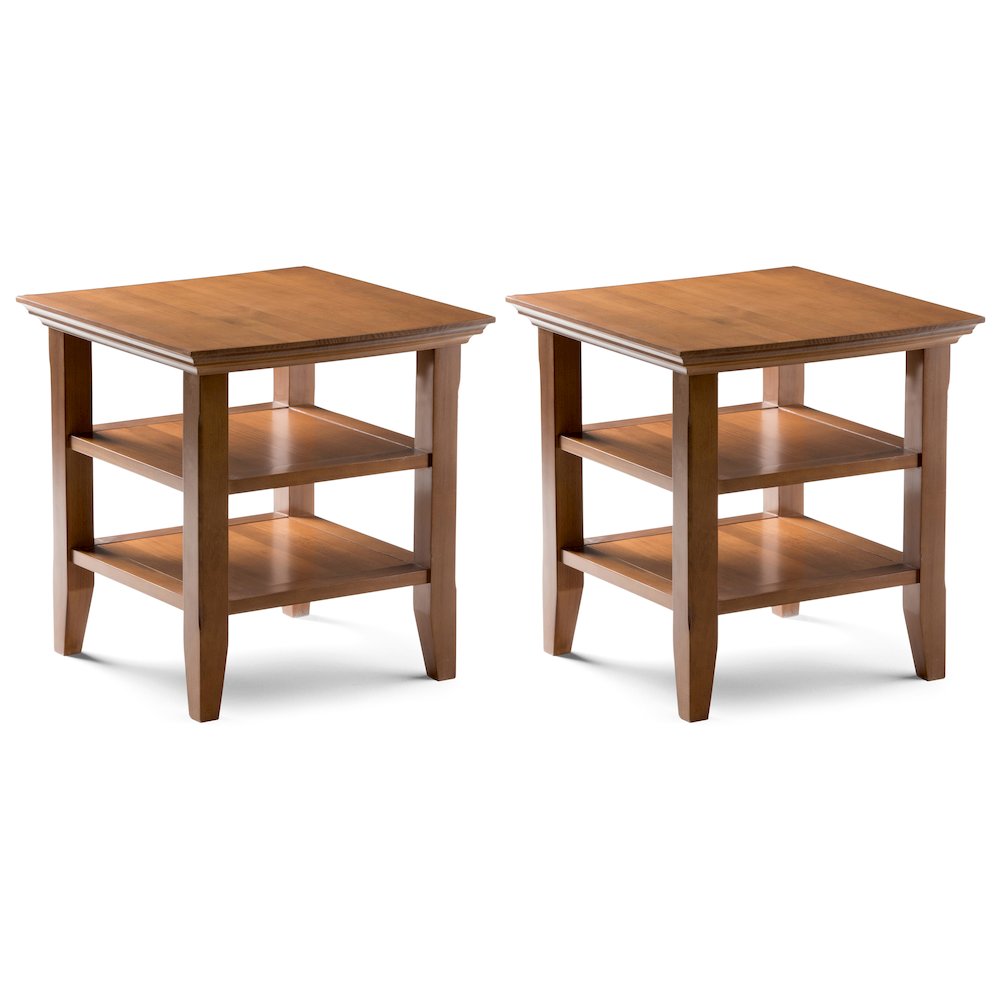 19 inch Transitional Narrow Side Table in Light Golden Brown (Set of 2). Picture 1
