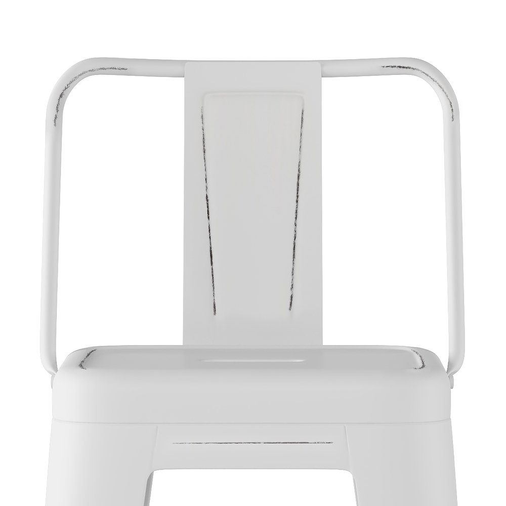 Rayne 30 Inch Metal Bar Stool (Set Of 2) In Distressed White. Picture 3
