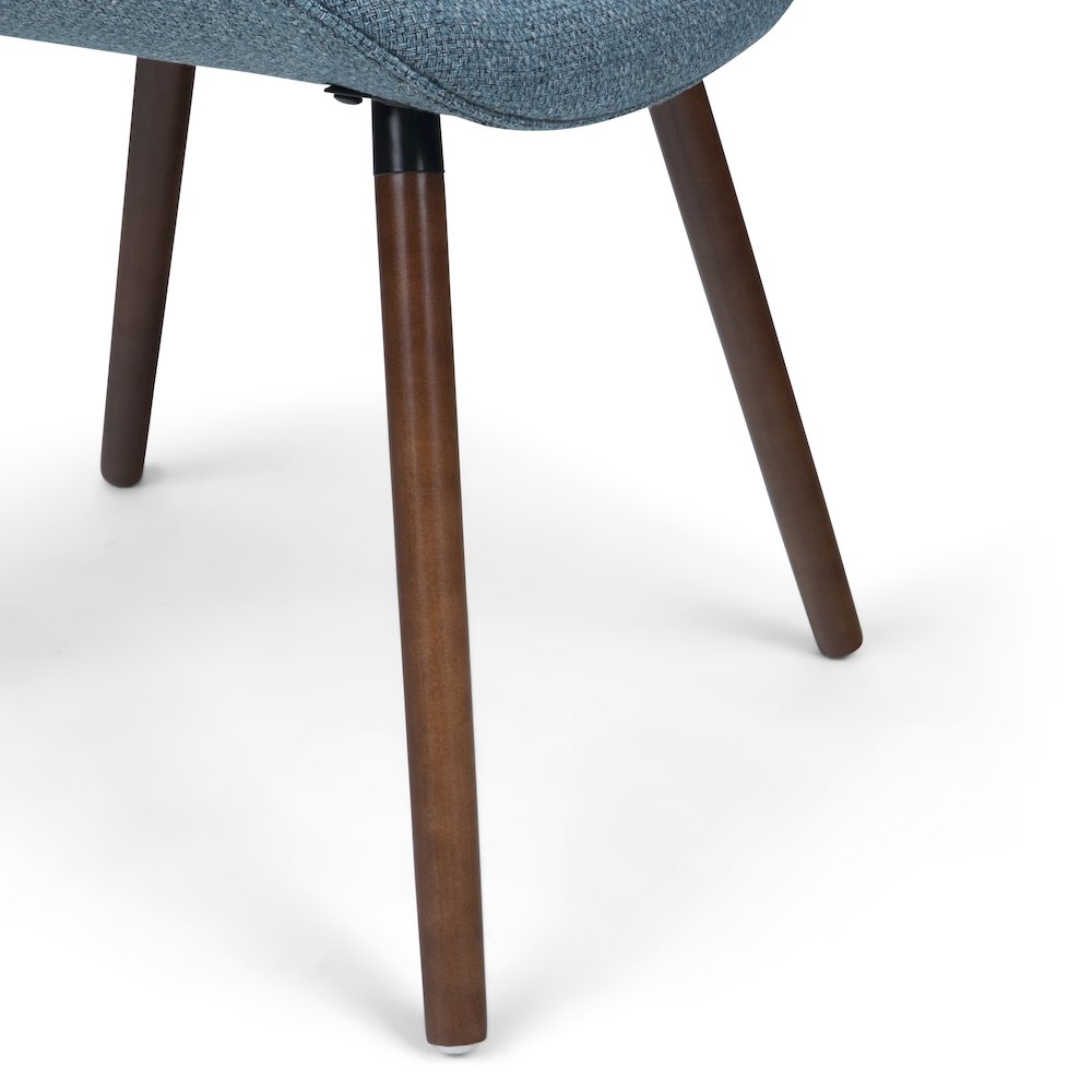 Malden Bentwood Dining Chair In Denim Blue Woven Fabric. Picture 3