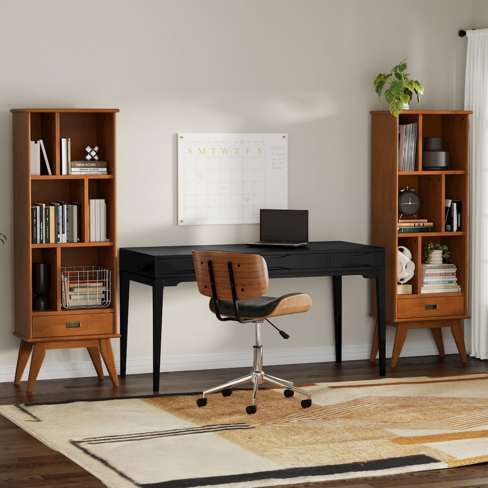 Draper 22 inch Solid Wood 6 Cubbie Bookcase in Teak Brown (Set of 2). Picture 6