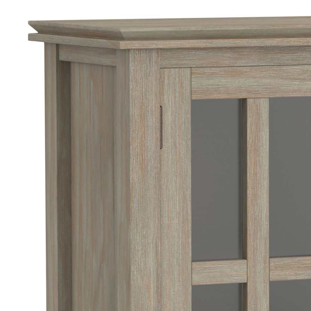 Artisan Solid Wood Low Storage Cabinet In Distressed Grey. Picture 2