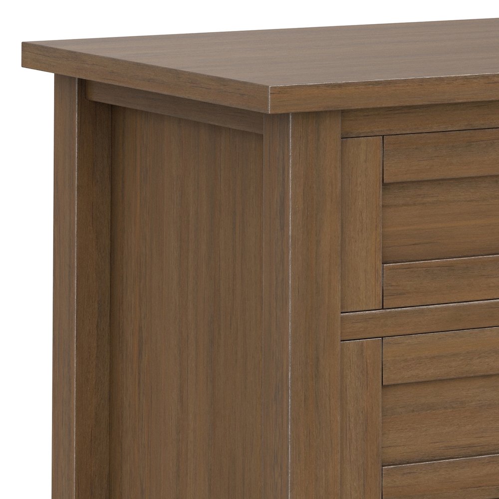 Solid Wood 24 inch Wide Transitional Nightstand in Rustic Natural Aged Brown. Picture 3