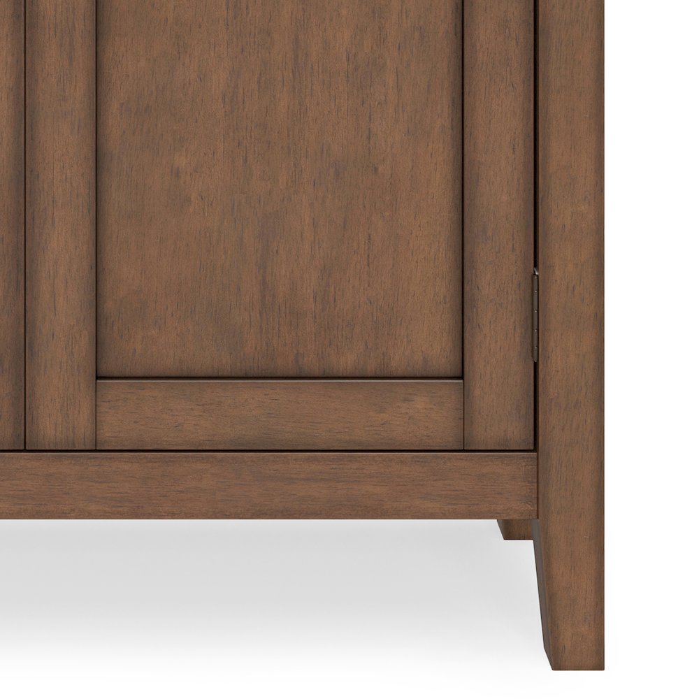 36 inch Wide Transitional Entryway Storage Cabinet in Rustic Natural Aged Brown. Picture 3
