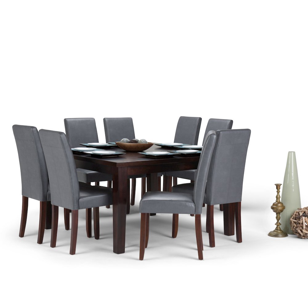 Acadian Solid Hardwood 9 Piece Dining Set In Stone Grey. Picture 5