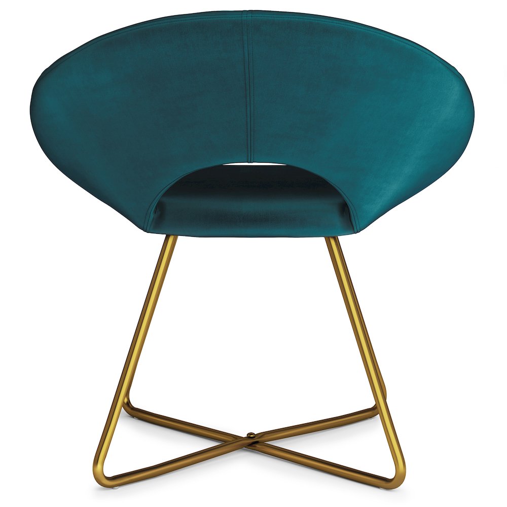 Barrett Accent Chair In Teal Velvet Fabric. Picture 4