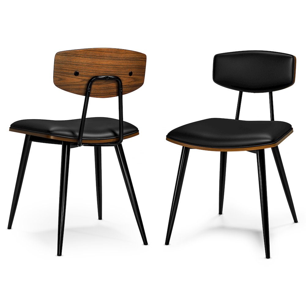 Mavis Dining Chair ( Set Of 2 ) In Black Vegan Faux Leather. Picture 1