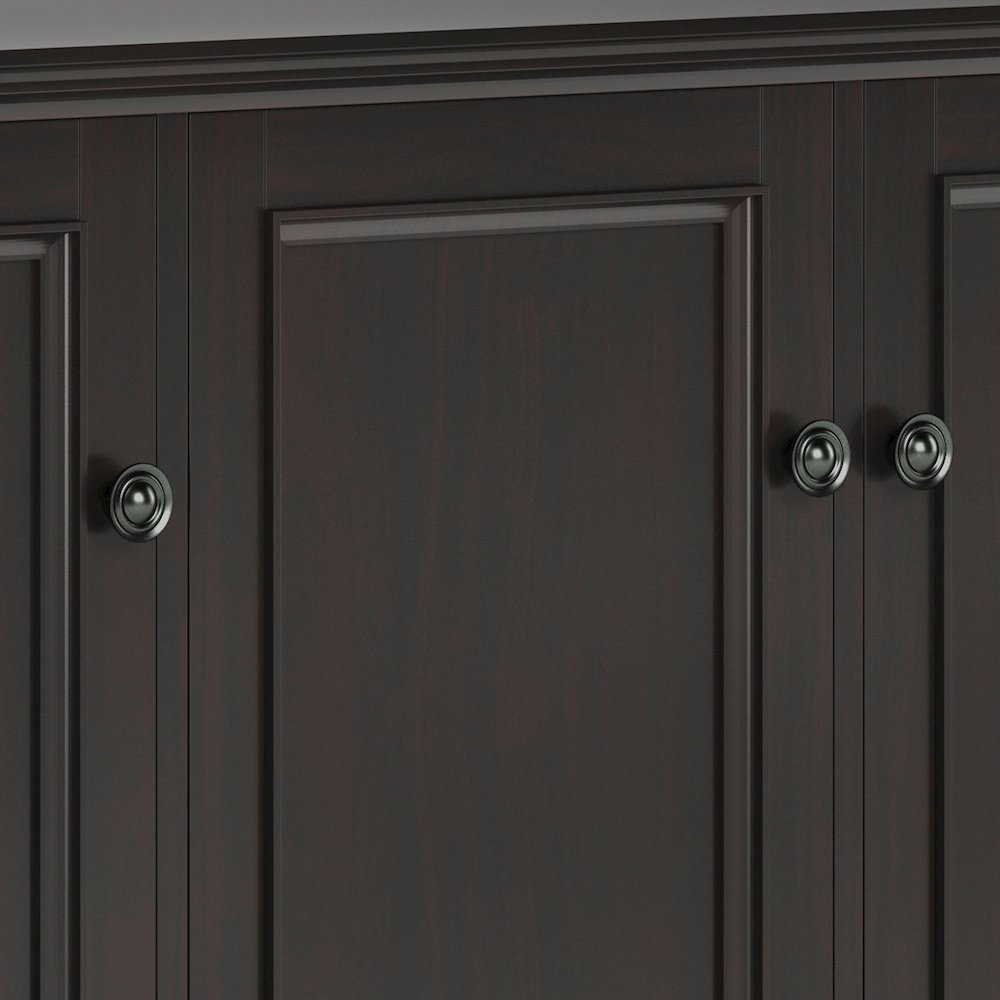 Amherst Solid Wood Wide 3 Door Storage Cabinet In Hickory Brown. Picture 4