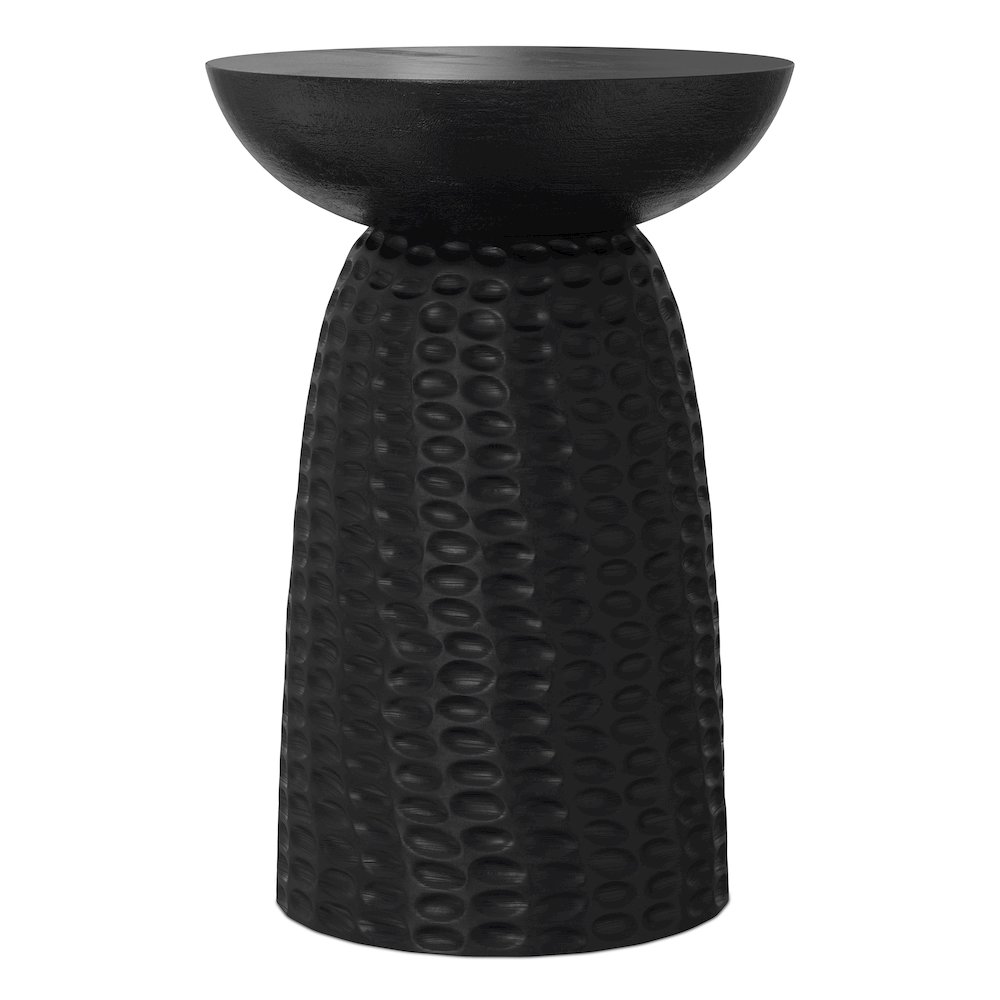 Boyd 16 inch Wide Solid Mango Contemporary Tall Accent Table in Black. Picture 4