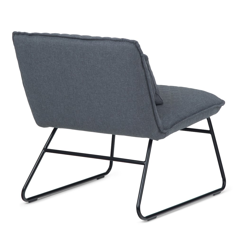 25 Inch Wide Modern Accent Chair With Lumbar Pillow In Grey Linen Look Fabric. Picture 6