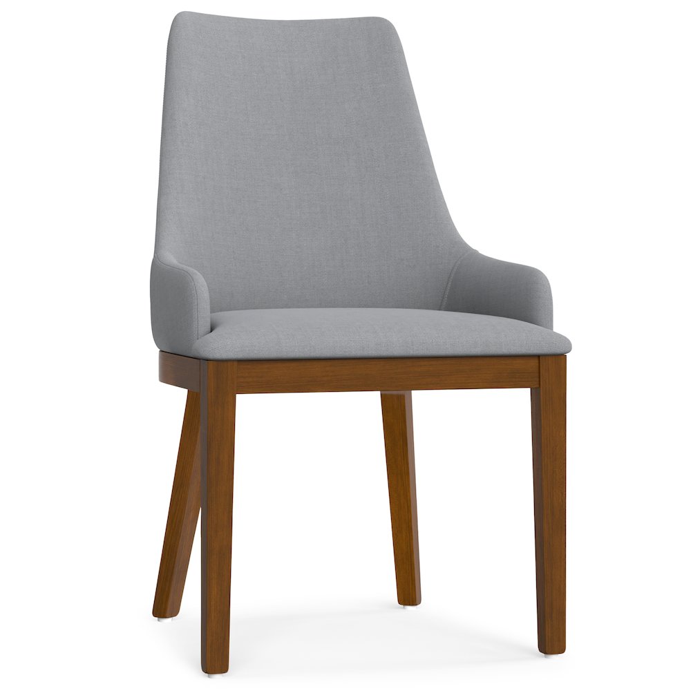Stephanie Dining Chair (Set of 2) in Light Grey Linen Look Fabric. Picture 5
