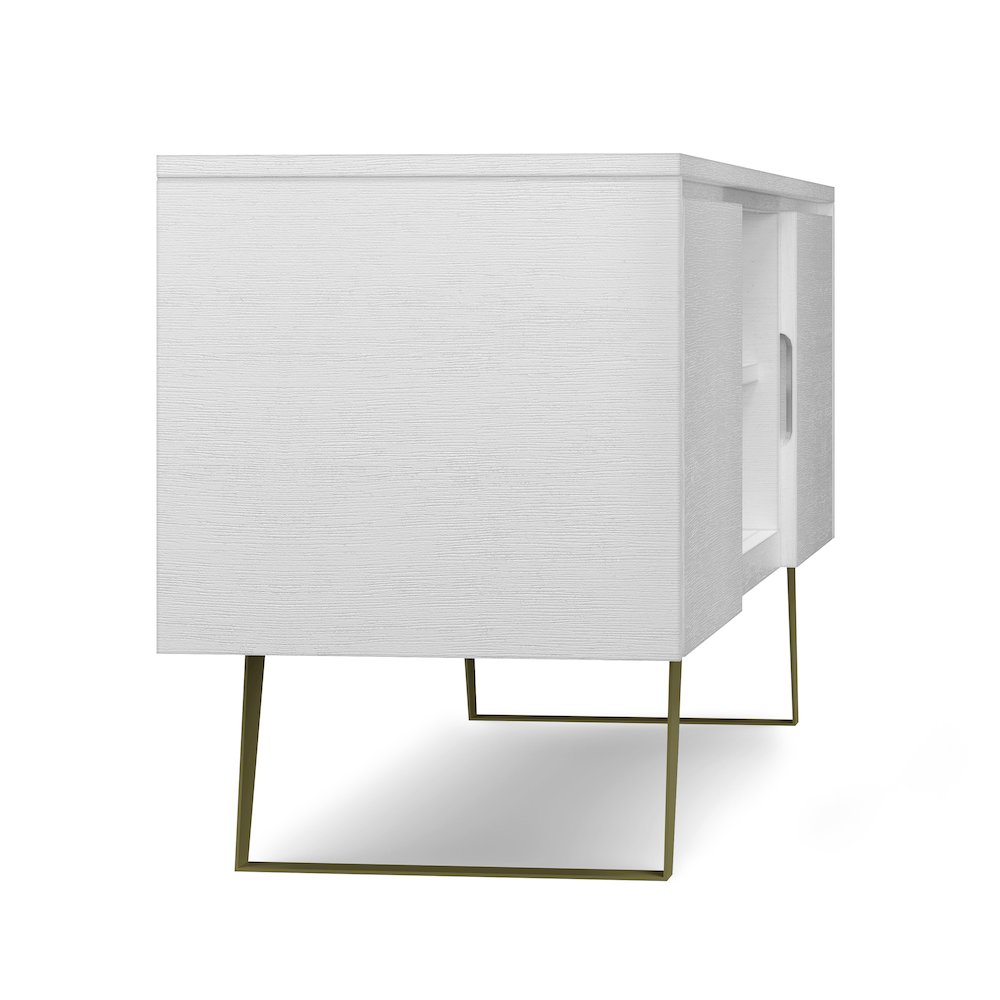 Lowry Solid Acacia Wood Tv Media Stand In White For Tvs Up To 70 Inches. Picture 3