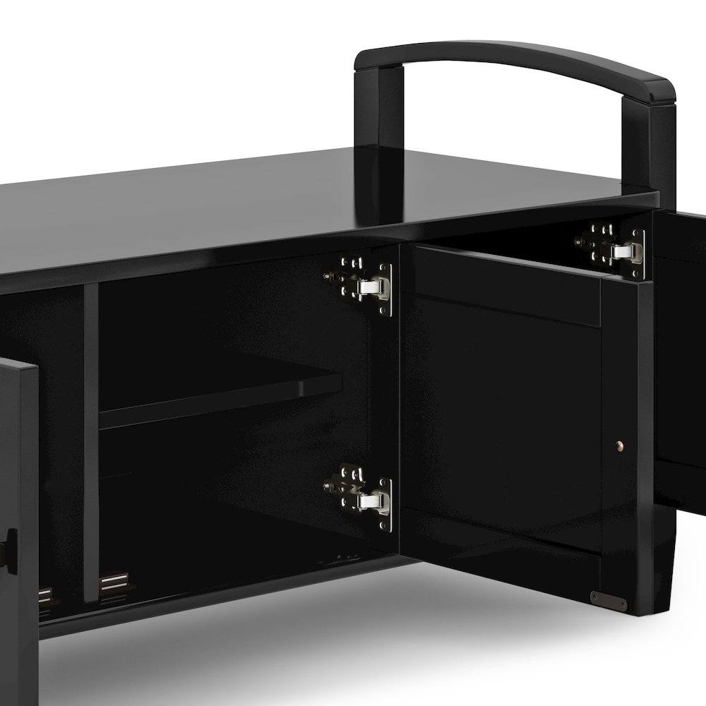 Warm Shaker Solid Wood Entryway Storage Bench In Black. Picture 3