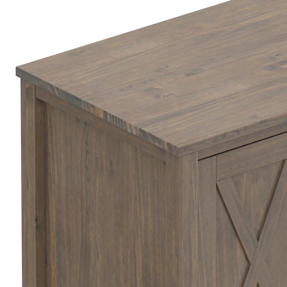 Ela Solid Wood 72 Inch Tv Media Stand In Smoky Brown For Tvs Up To 80 Inches. Picture 3