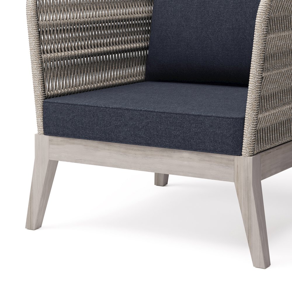 Santiago SOLID ACACIA WOOD Outdoor Conversation Chair in Slate Grey. Picture 7