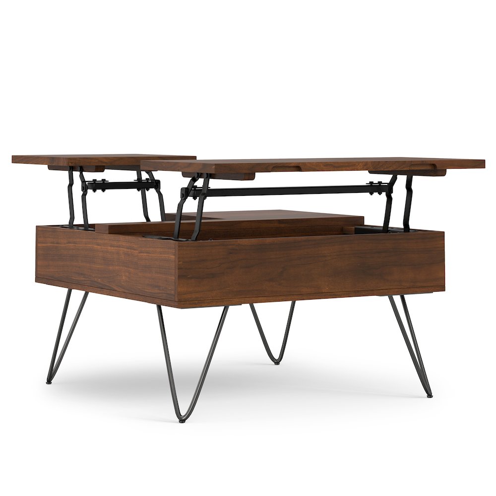 Hunter Lift Top Square Coffee Table In Walnut. Picture 1