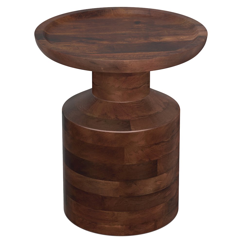 Haynes 16 inch Wide Solid Mango Boho Accent Table in Dark Brown, Assembled. Picture 3