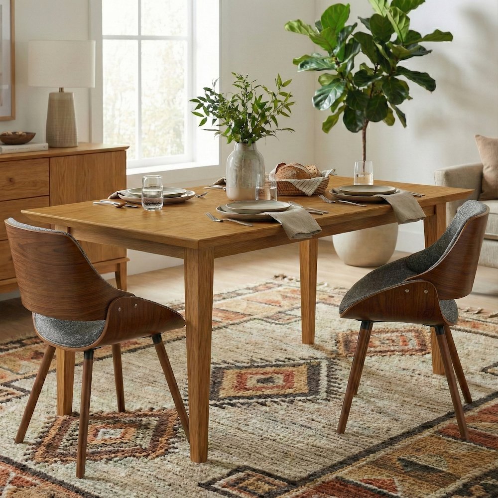 Colby Rectangle Dining Table In Oak. Picture 4