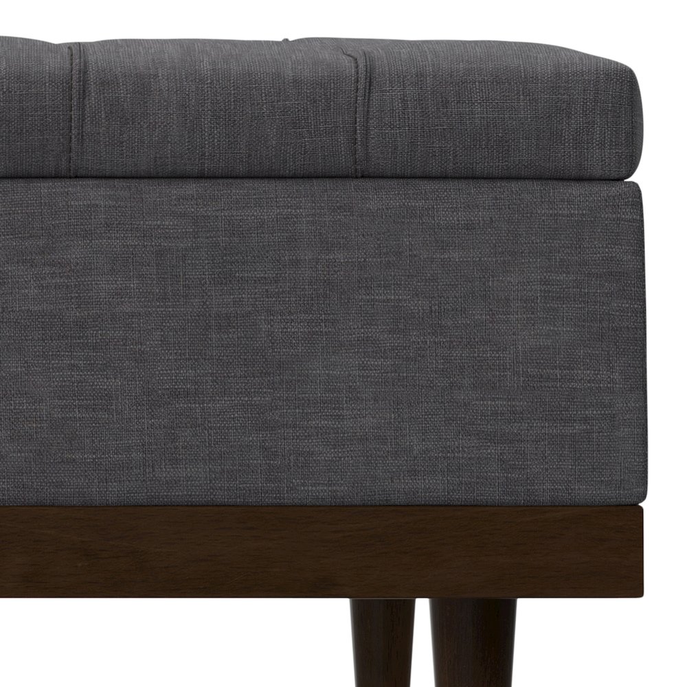 Mariah Lift Top Table Storage Ottoman in Slate Grey  Polyester Linen. Picture 11