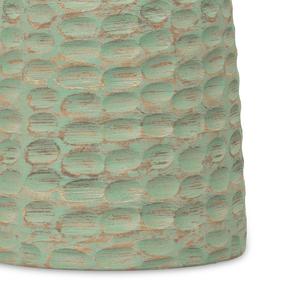 Boyd 13 inch Wide Solid Wood Contemporary Accent Table in Green Wash, Assembled. Picture 5