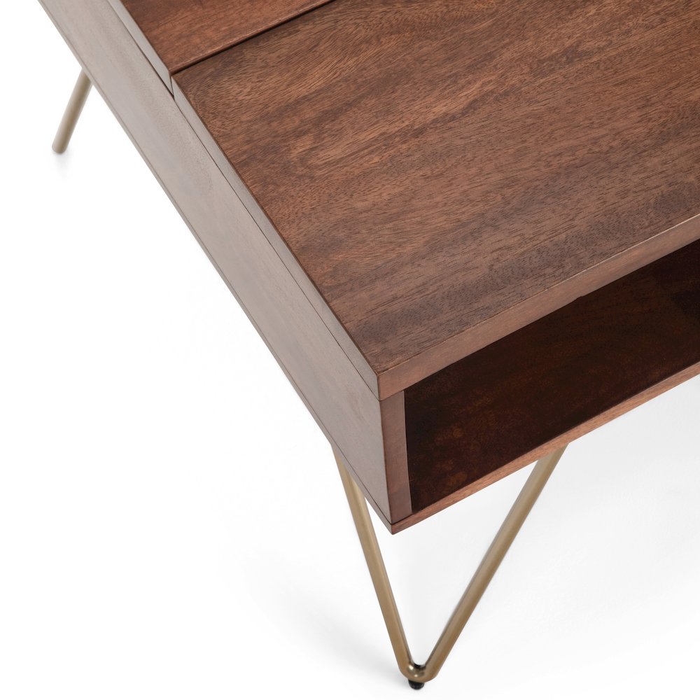 Hunter Solid Mango Wood Lift Top Coffee Table In Umber Brown. Picture 4