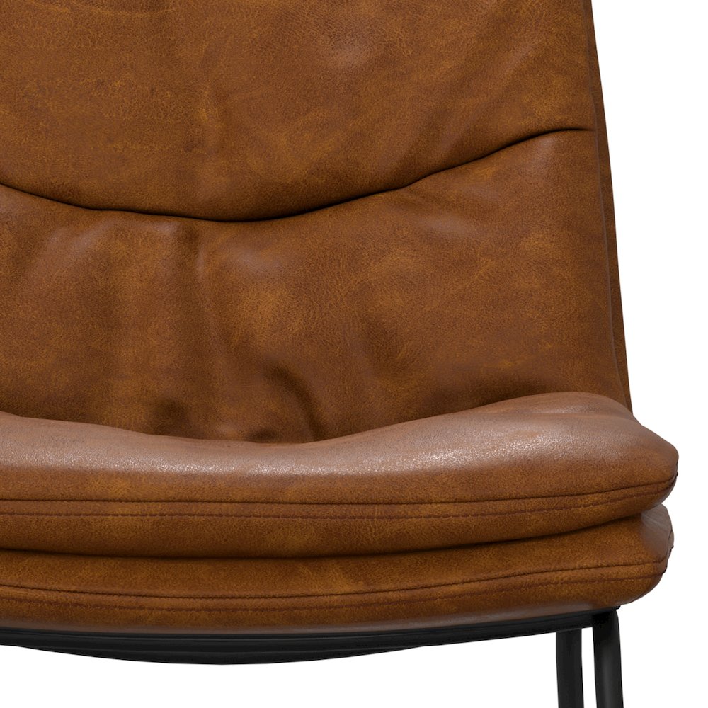 Modern Counter Height Stool (Set Of 2) In Camel Brown Vegan Faux Leather. Picture 5