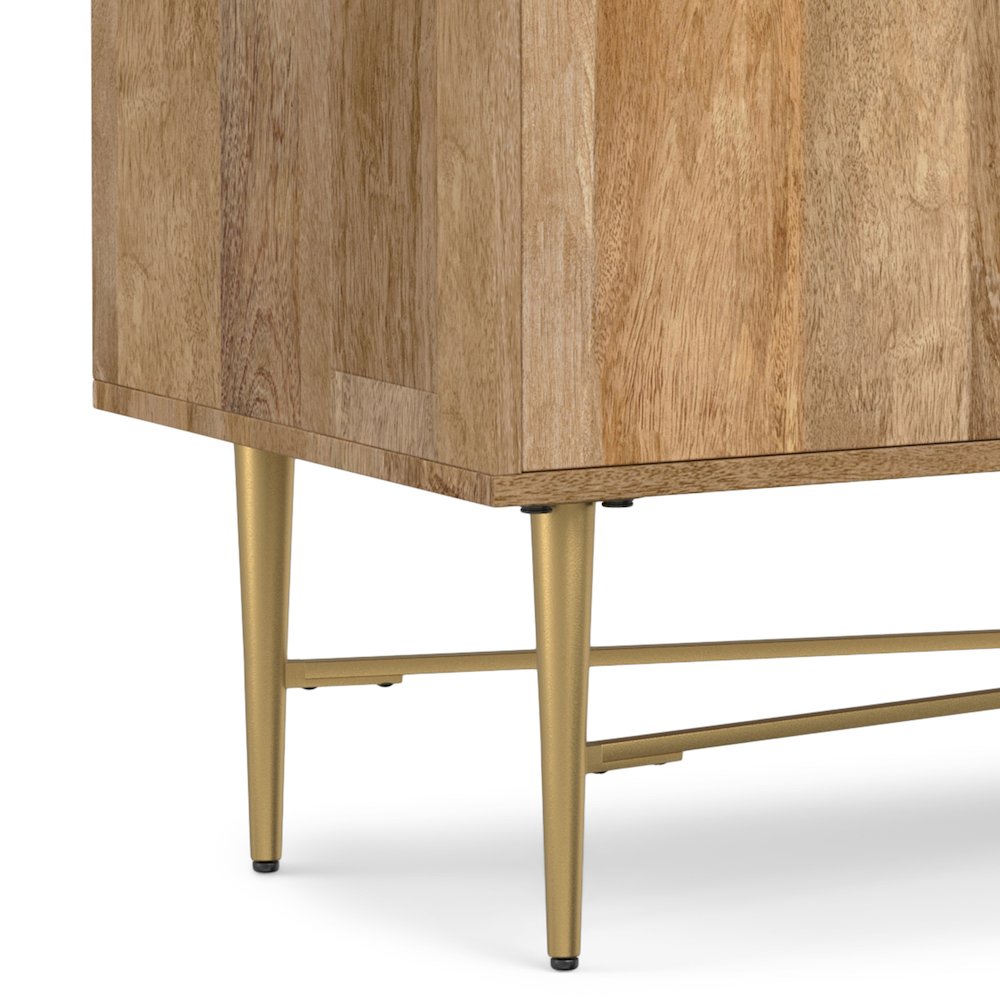 Fallon SOLID MANGO WOOD TV Media Stand in Natural For TVs up to 65 inches. Picture 11