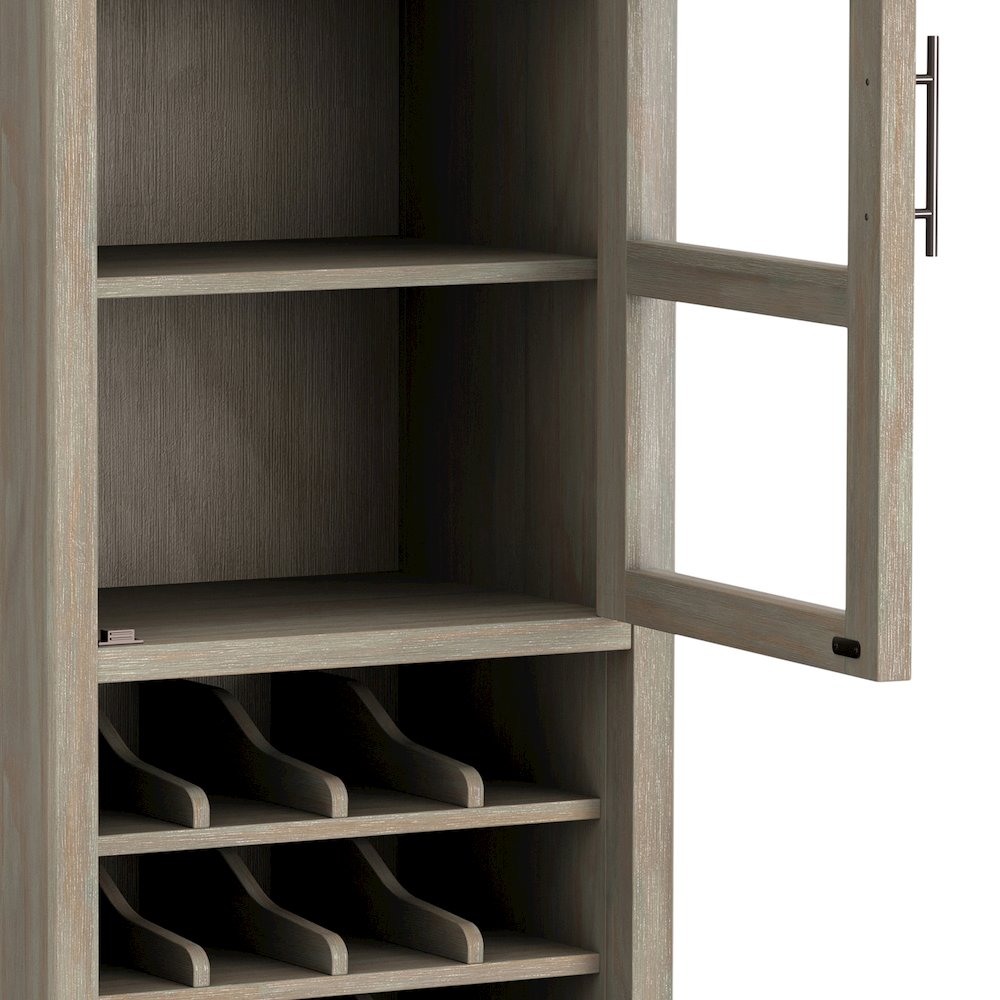 Avalon 22 inch Wide Contemporary Solid Wood 12-Bottle Wine Rack Storage Cabinet. Picture 4