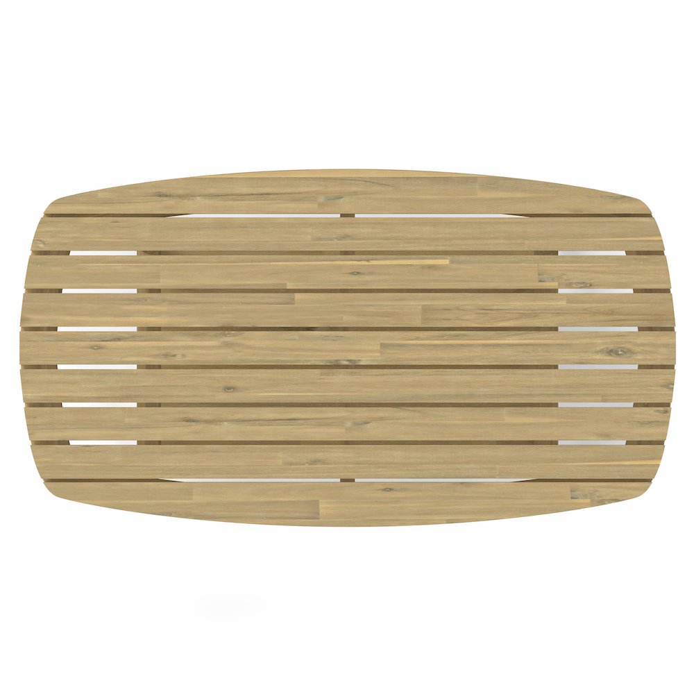 Bayshore Solid Acacia Wood Outdoor Coffee Table In Light Teak. Picture 2