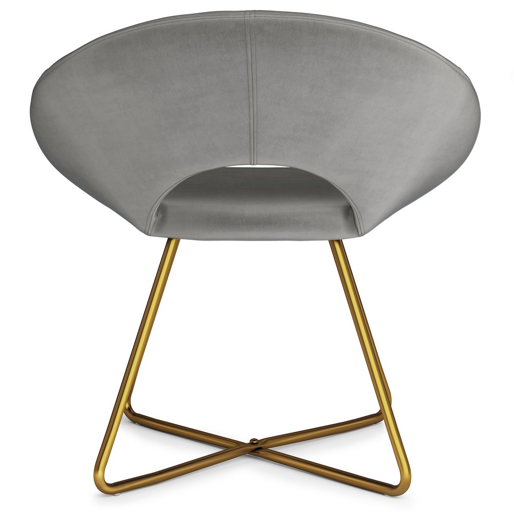 Barrett Accent Chair In Grey Velvet Fabric. Picture 4