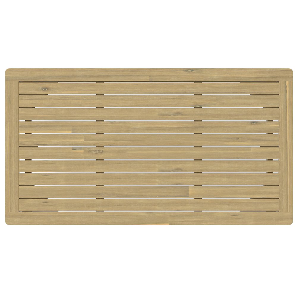 Palmetto Solid Acacia Wood Outdoor Coffee Table In Light Teak. Picture 2