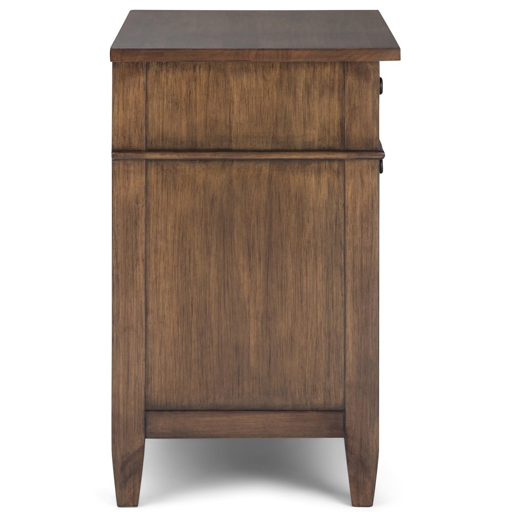 24 inch Solid Wood Bedside Table in Rustic Natural Aged Brown (Set of 2). Picture 2