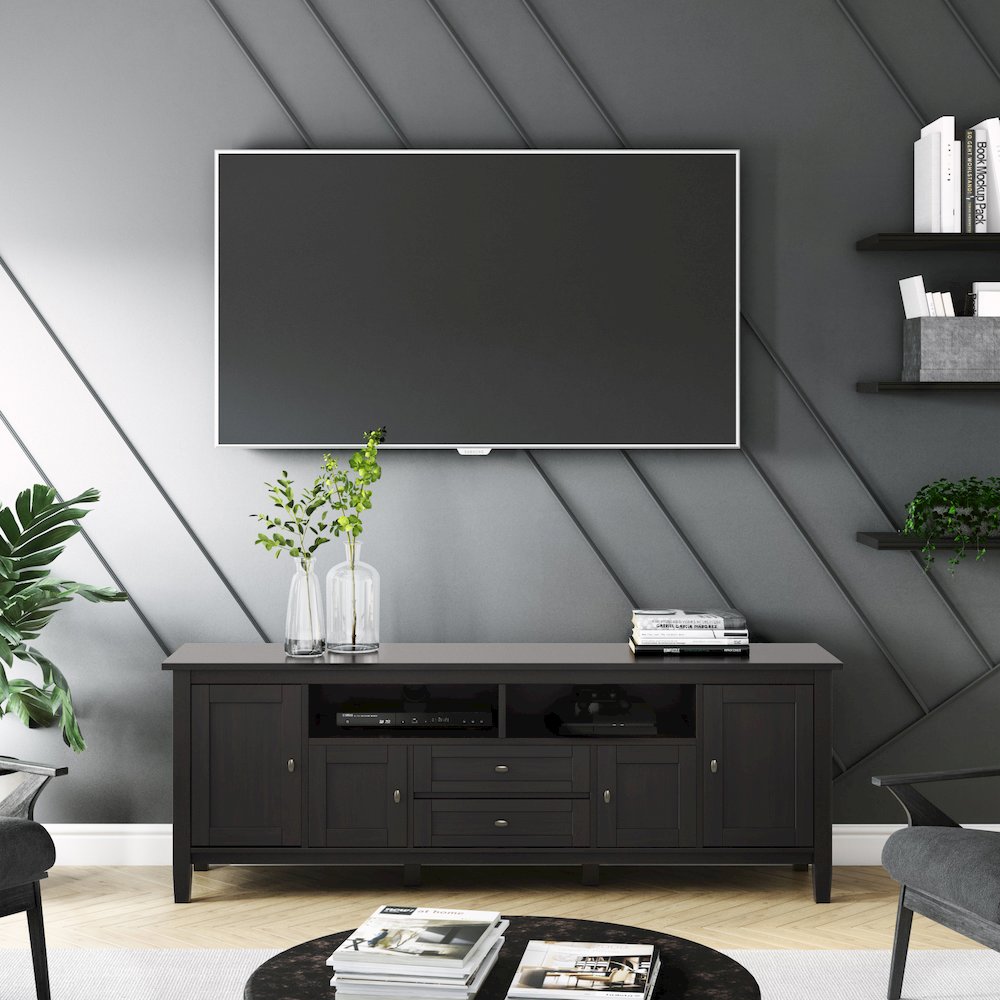 72 Inch Tv Media Stand In Hickory Brown For Tvs Up To 80 Inches. Picture 5
