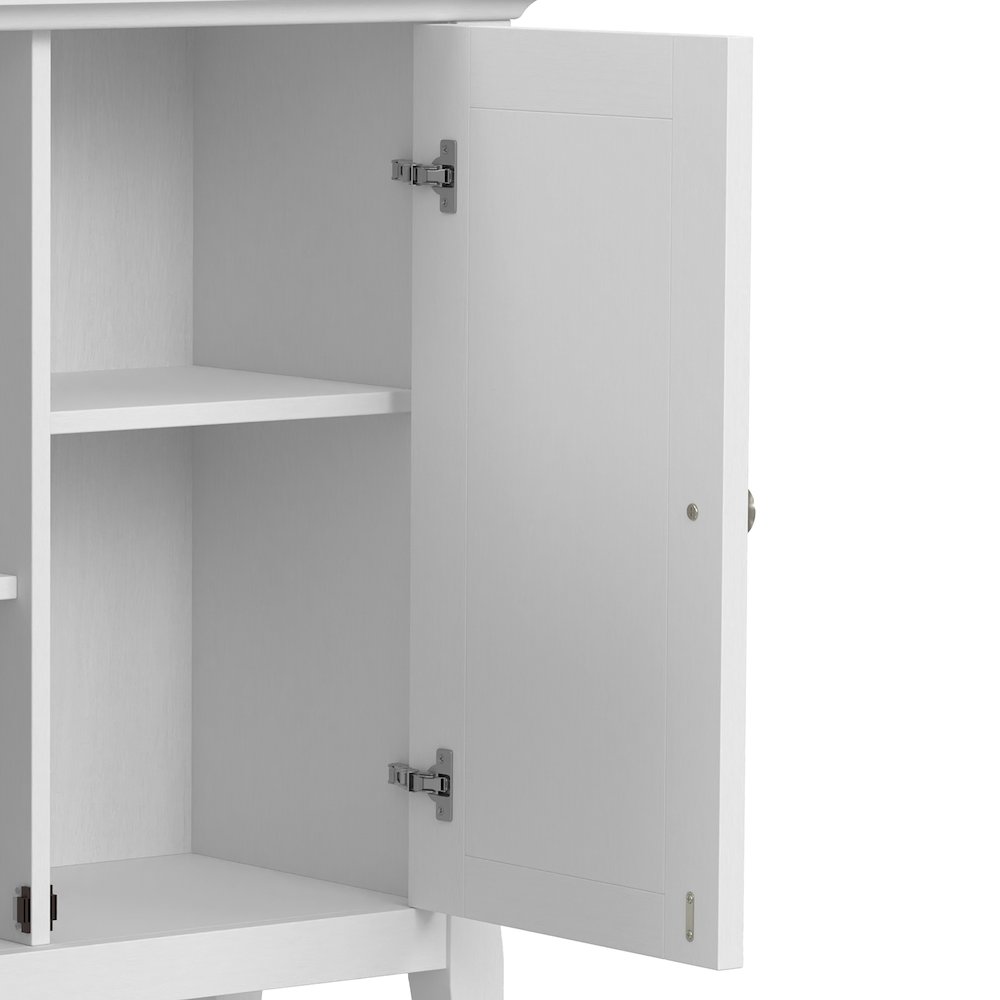 Amherst 32 inch Wide Solid Wood Transitional Low Storage Cabinet in White. Picture 4