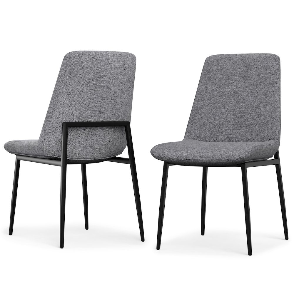 Savannah Dining Chair ( Set Of 2 ) In Grey Linen Look Fabric. Picture 1