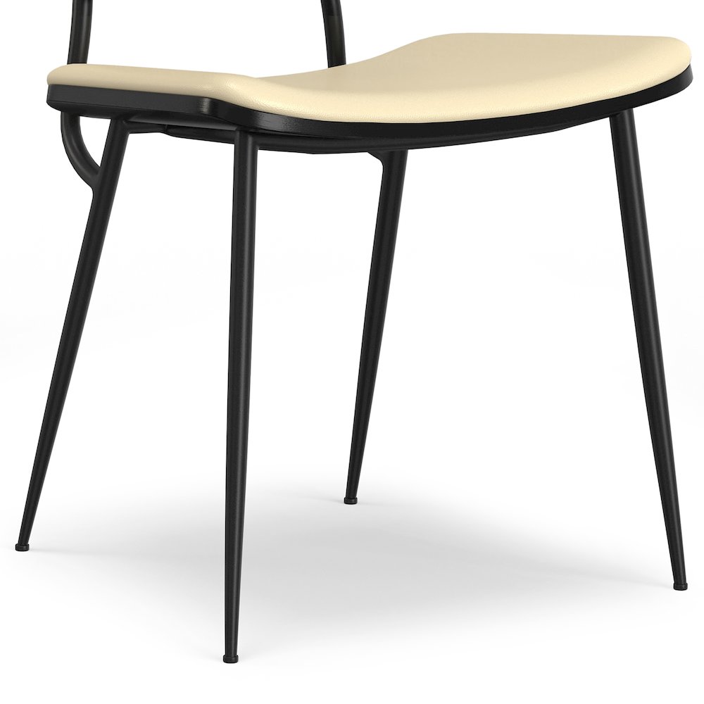 Hayley Dining Chair (Set Of 2) In Cream Vegan Faux Leather. Picture 4