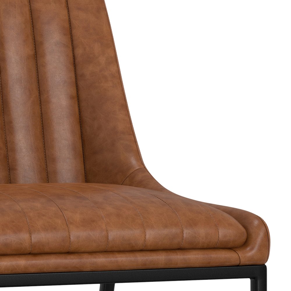 Melody Dining Chair ( Set Of 2 ) In Distressed Tan Vegan Faux Leather. Picture 3