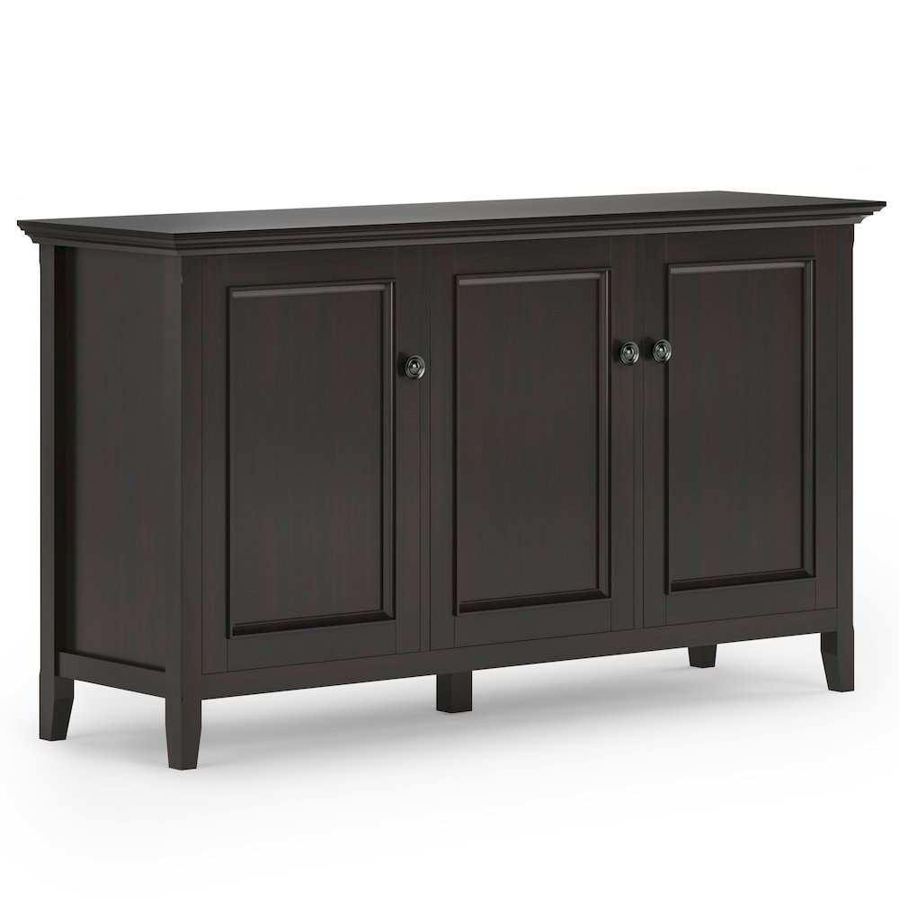 Amherst Solid Wood Wide 3 Door Storage Cabinet In Hickory Brown. Picture 1