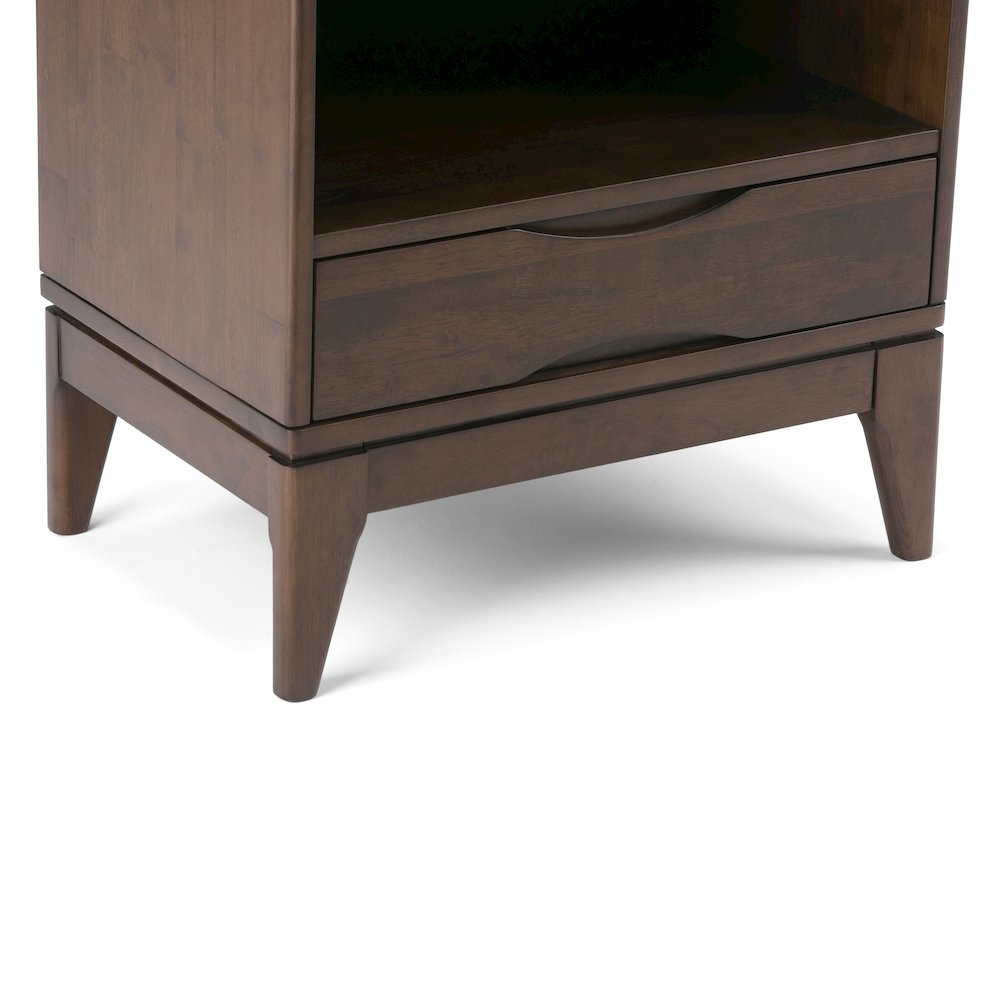 Harper Solid Hardwood Bookcase With Storage In Walnut Brown. Picture 3
