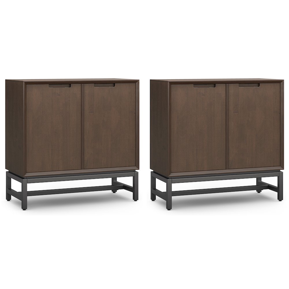 Banting Solid Wood 32 Inch Storage Cabinet In Walnut Brown (Set Of 2). Picture 1