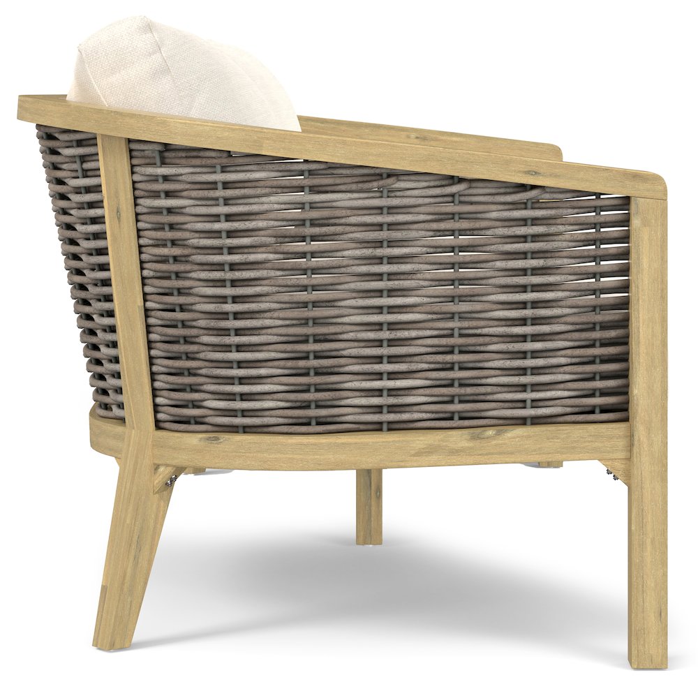 Parkside Solid Acacia Wood Outdoor Sofa In Natural. Picture 2