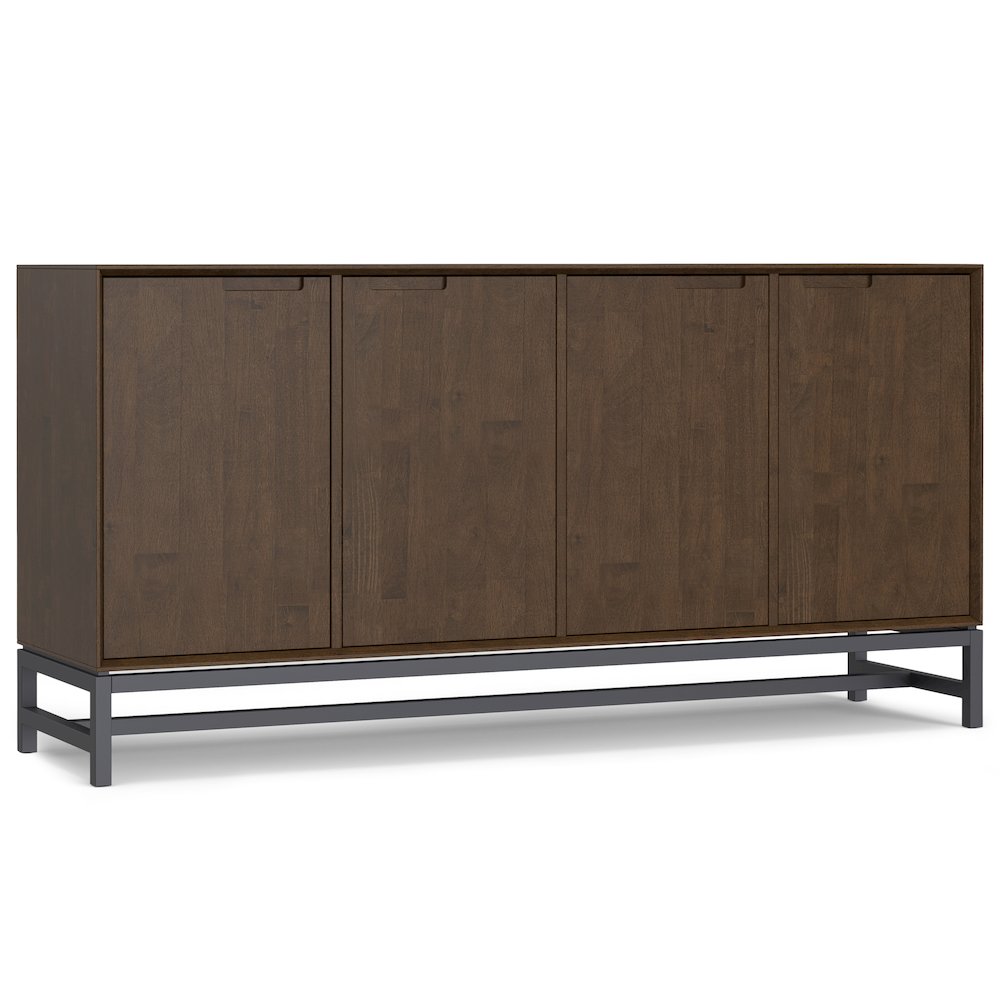 Banting Solid Hardwood 4 Door Sideboard Buffet In Walnut Brown. Picture 1