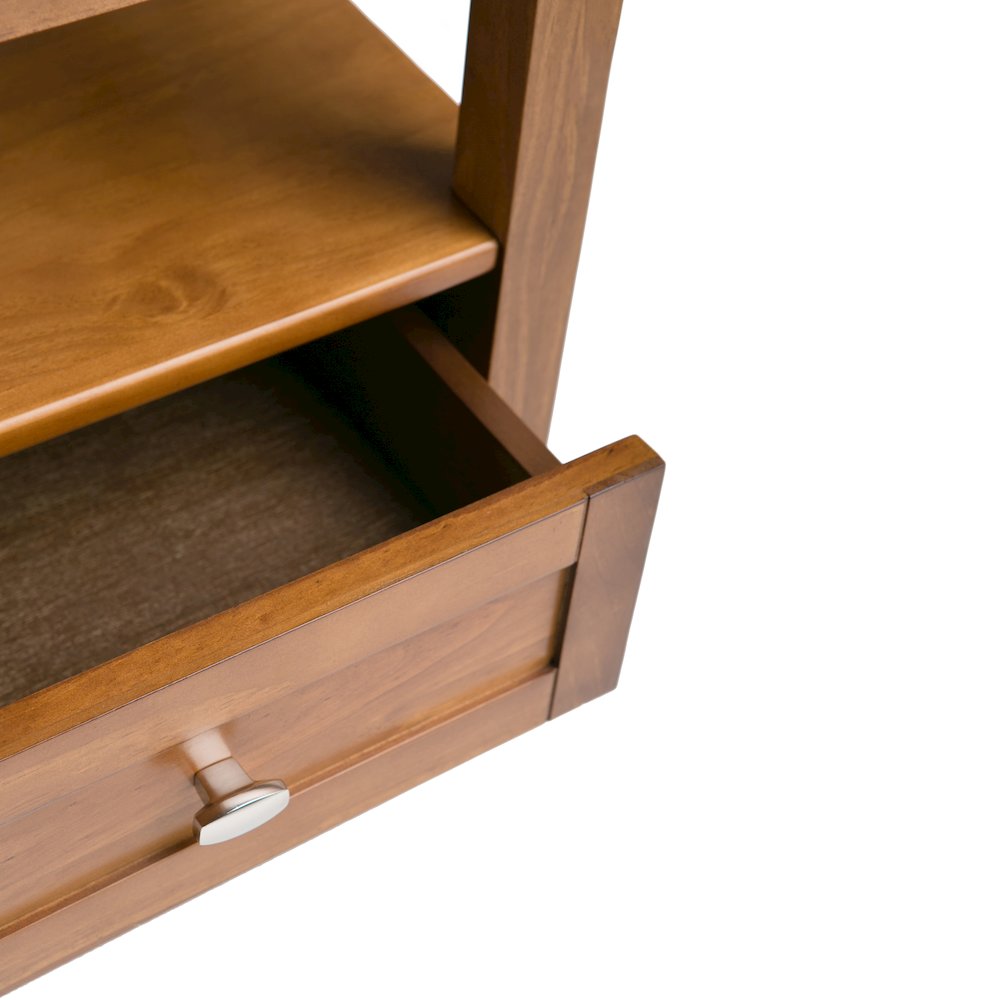 20 inch Solid Wood Transitional End Table in Light Golden Brown (Set of 2). Picture 3